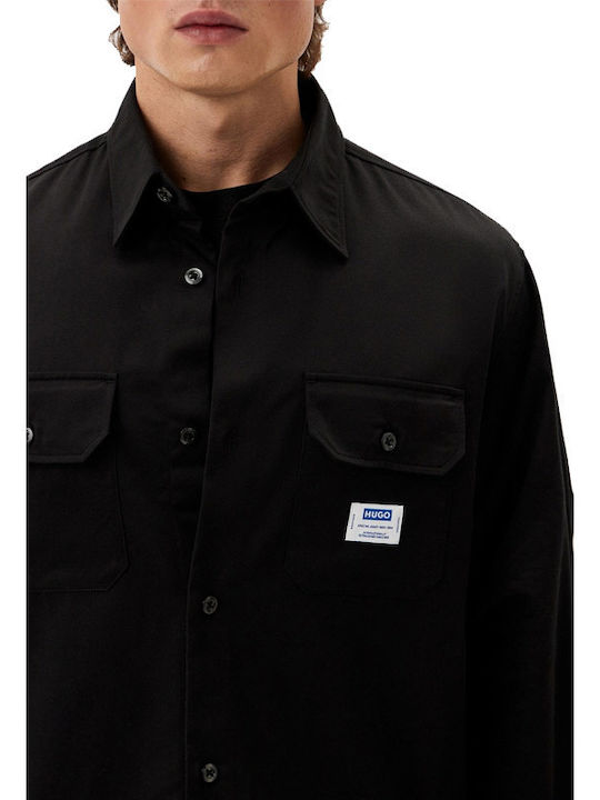 Ekynone Long Sleeve Cotton Shirt in Oversized Line Black