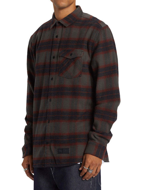 Marshal Long-sleeved Flannel Shirt Checked Pirate Black