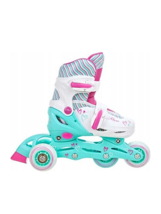 Adjustable Raven Loret Roller Skates Led Wheels Turquoise Pink S 30-33