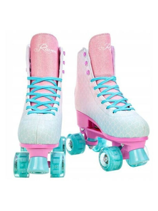 Adjustable Raven Mides Roller Skates Led Wheels Turquoise Pink M 35-38