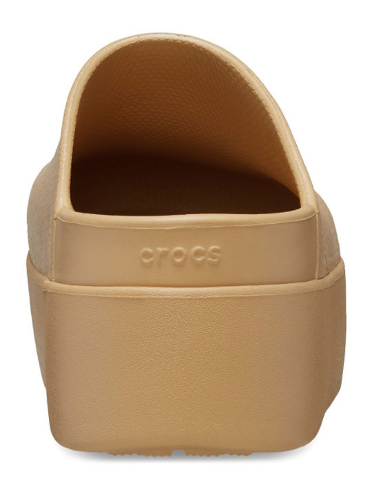 Crocs Dylan Platform Γυναικεία Σαμπό Μπεζ 209869-209