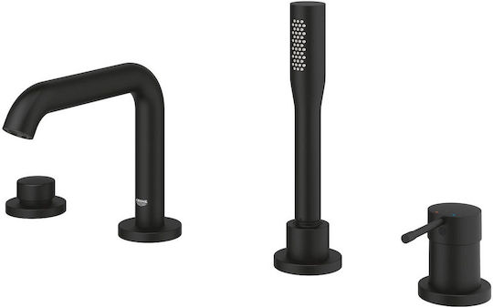 Grohe Essence Mixer Deck Mounted Bathtub Without Concealed Body Four-hole Installation Hand Shower 251x197 Mm Matte Black