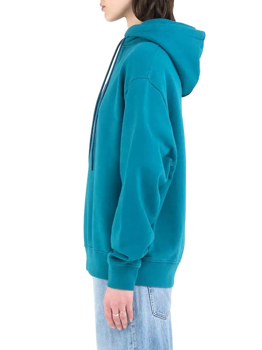 Replay Women's Long Hooded Sweatshirt Peacock Mint