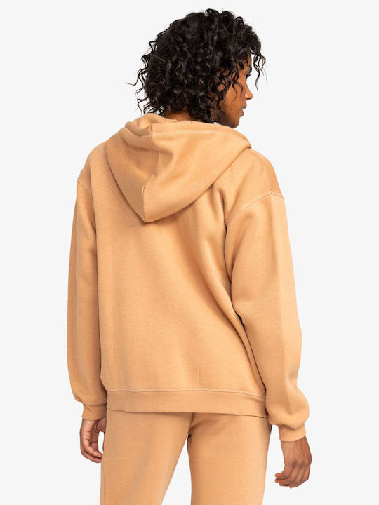 Roxy Surf Stoked Women's Long Hooded Fleece Cardigan Camel