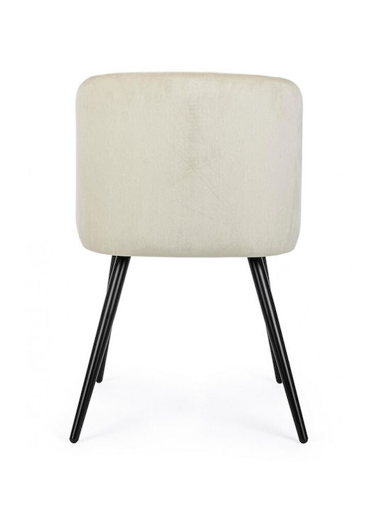 Queen Dining Room Velvet Chair Ecru 53x57x81.5cm 2pcs