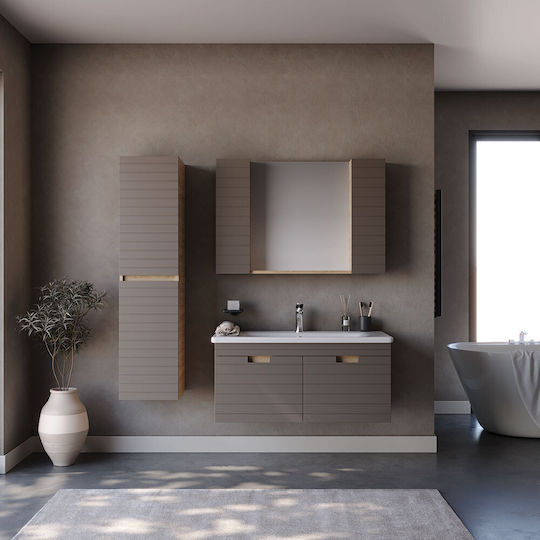 Martin 3MVEG100CAM Καθρέπτης από MDF 100x14cm Καφέ