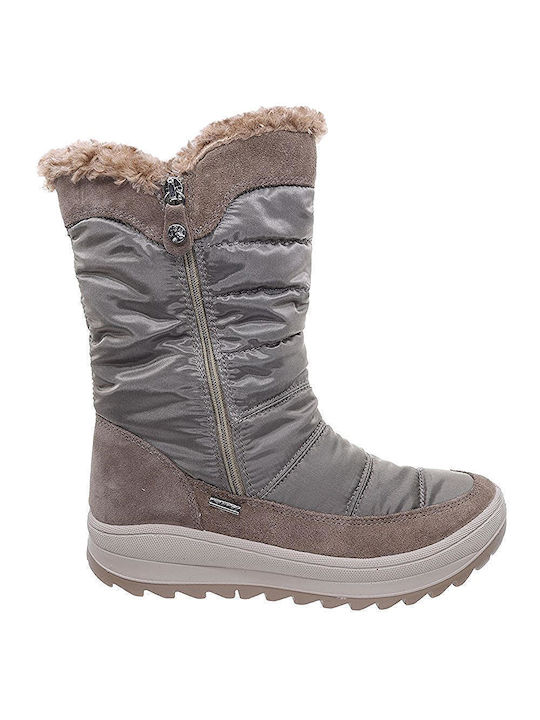 Imac Anatomic Leather Women's Boots with Zipper Beige