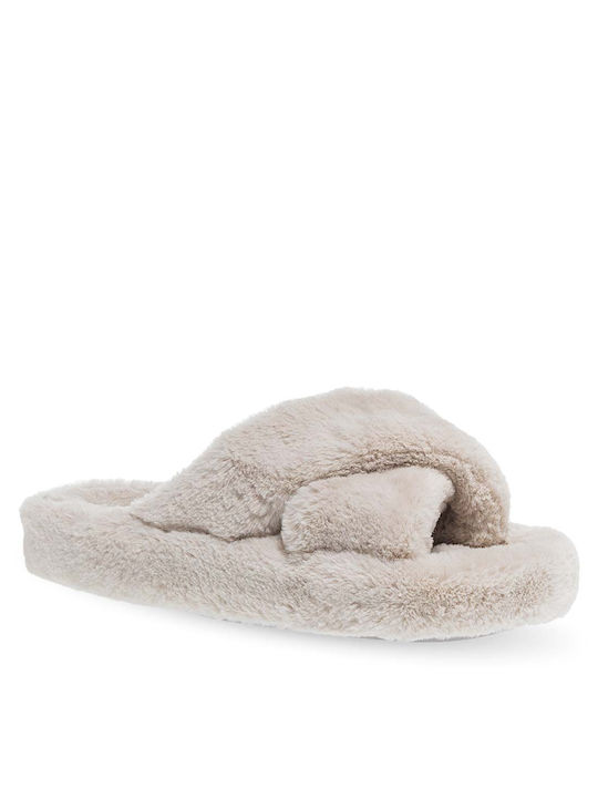 Parex Winter Women's Slippers in Beige color