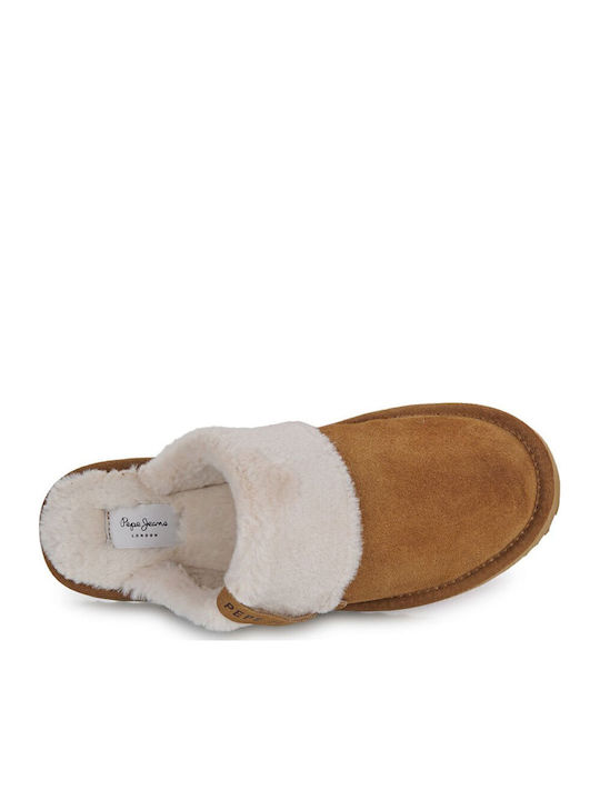 Dissy North Geschlossene Lederne Damen Hausschuhe Beige