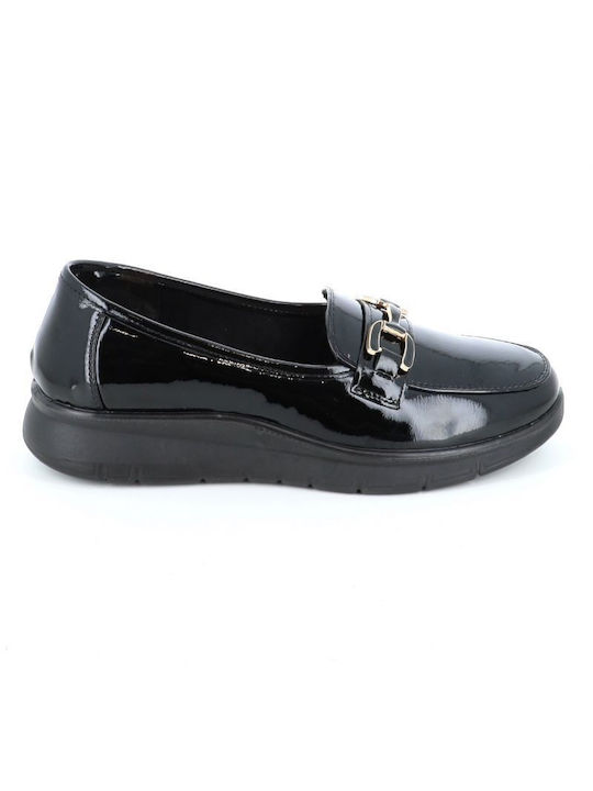 B-Soft Leather Women's Moccasins in Black Color