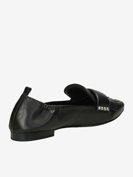 Combo Δερμάτινα Γυναικεία Loafers σε Μαύρο Χρώμα