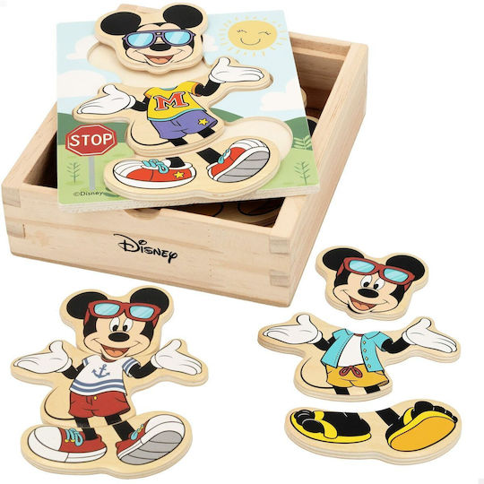 Ξύλινο Παιδικό Puzzle Σφηνώματα Mickey για 2+ Ετών 19pcs Disney