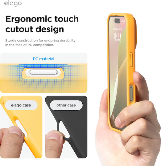 Elago Back Cover Σιλικόνης 1.7mm Κίτρινο (iPhone 16 Pro Max)