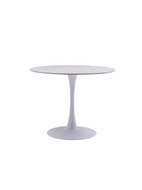 Nougat Round Table Dining Room Metallic Terrazzo 100x100x75cm