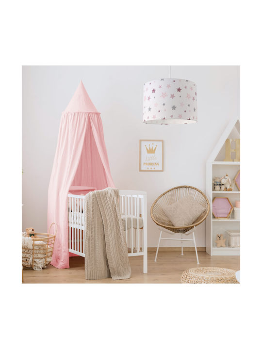 Veis Little Stars Single Bulb Kids Lighting Pendant of Fabric 60W with Drive Size E27 In White Colour 35x24cm