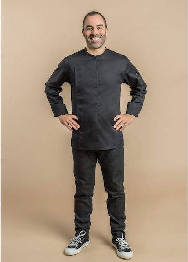 Clement Design Σακάκι Σεφ Ανδρικό Μαύρο με Μακρύ Μανίκι Japan