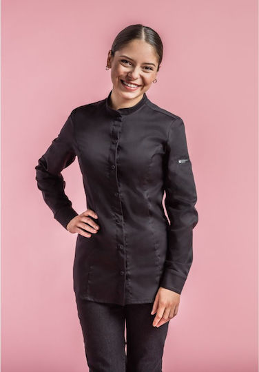 Clement Design Mantel Koch Damen Schwarz mit Langärmelig Khao
