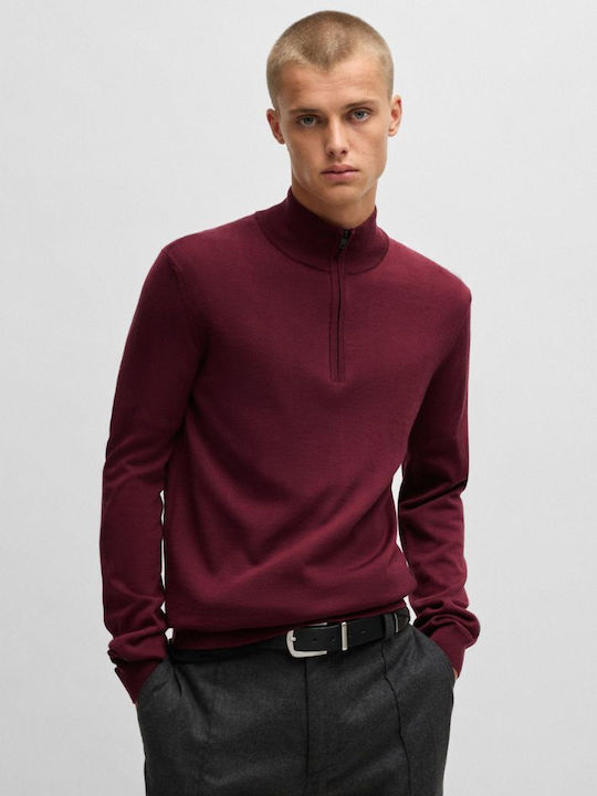 Hugo Men's Sweatshirt Jacket Bordeaux