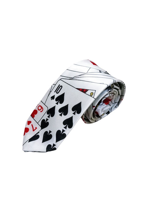 Mdl Men's Tie Synthetic Printed in White Color