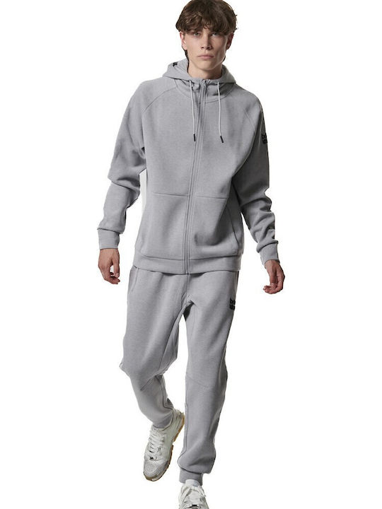 Sport Gym Tech Sweatshirt mit Kapuze Silver Grey