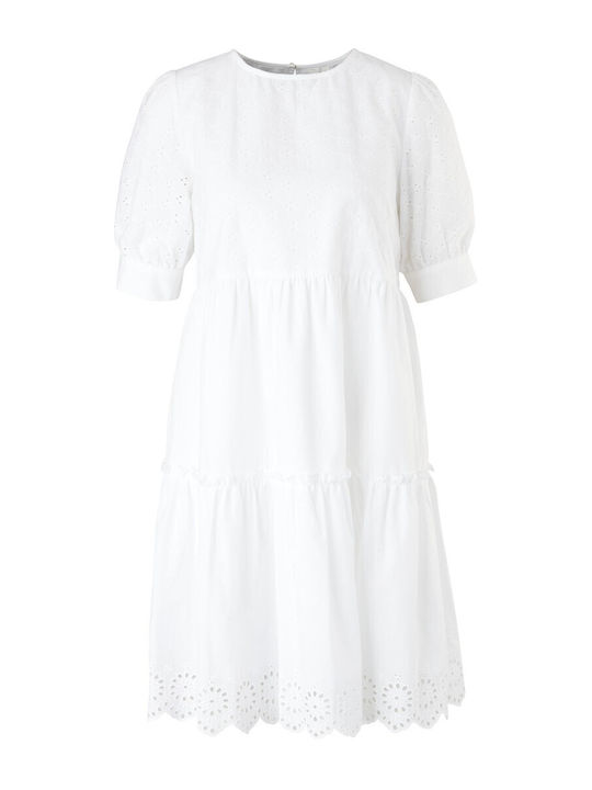 QS Dress with Ruffle White