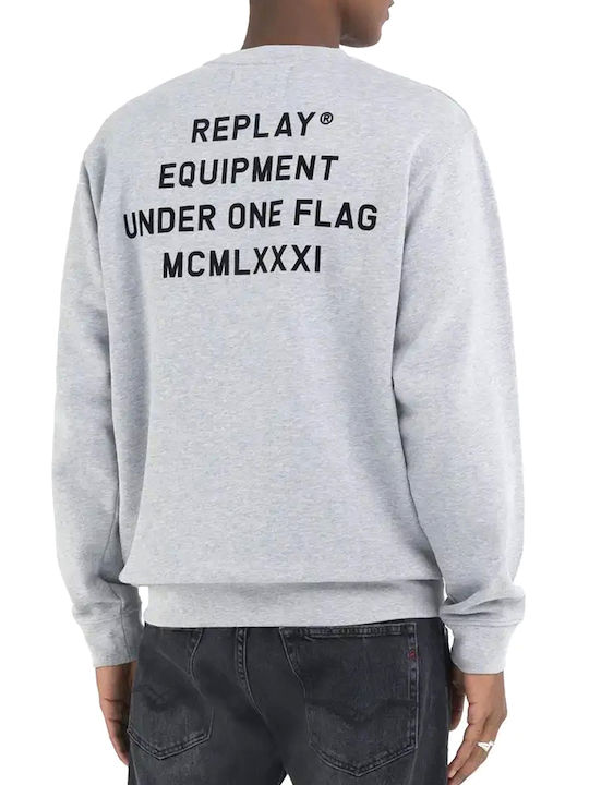 Replay Logo Men's Sweatshirt Melagne Grey Grey