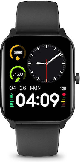 Nedis BTSW30BK Smartwatch με Παλμογράφο (Μαύρο)