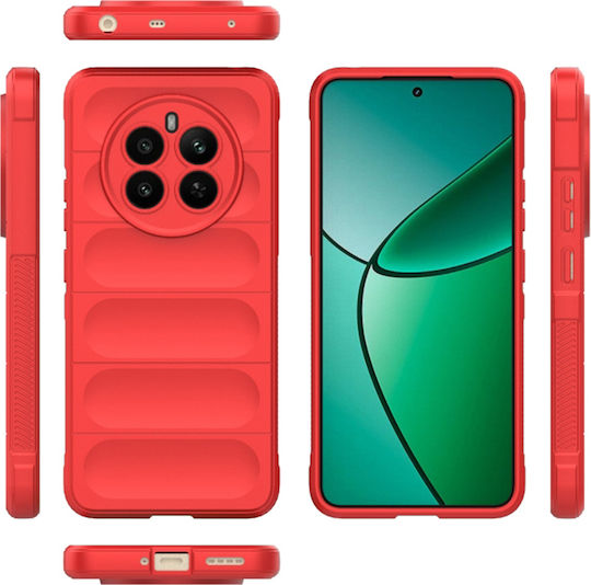 Techsuit Magic Umschlag Rückseite Silikon Rot (Realme 12+ - Rot)
