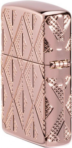 Zippo Armor Geometric Diamond Feuerzeug Flamme in Rose Gold Farbe
