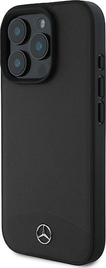 Mercedes-Benz Umschlag Rückseite Kunststoff / Leder Schwarz (iPhone 17 Pro Max / iPhone 17 Pro / iPhone 16 Pro Max)