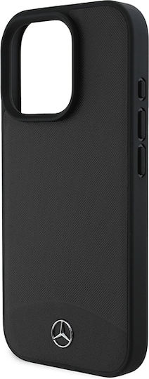 Mercedes-Benz Umschlag Rückseite Kunststoff / Leder Schwarz (iPhone 17 Pro Max / iPhone 17 Pro / iPhone 16 Pro Max)