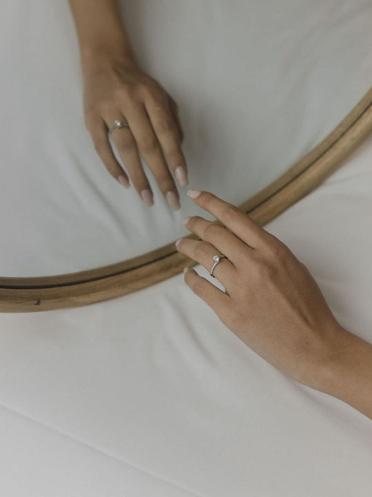 Themelidis Jewels Μονόπετρο από Λευκόχρυσο 18Κ με Διαμάντι