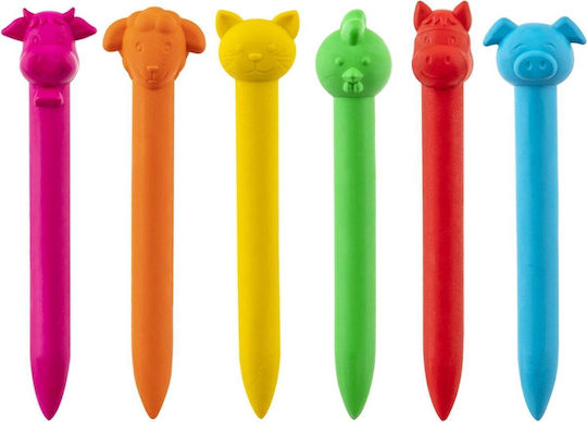 Set 6 Plastic Crayons Farm