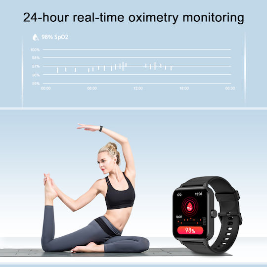 BlackView R30 Smartwatch με Παλμογράφο (Μαύρο)