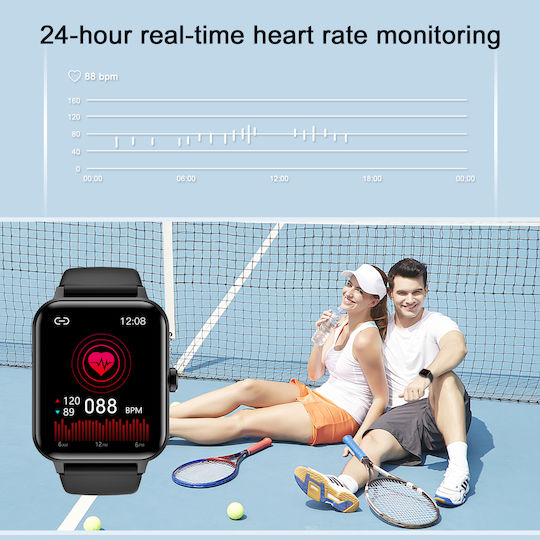 BlackView R30 Smartwatch με Παλμογράφο (Μαύρο)