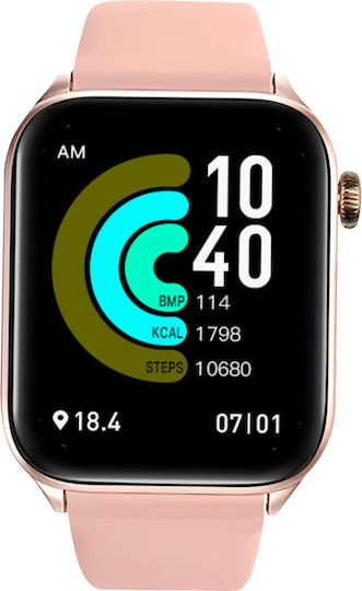 Riversong Motive 9E Smartwatch με Παλμογράφο (Ροζ Χρυσό)
