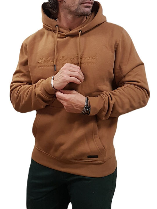 Rebase Herren Sweatshirt mit Kapuze Camel, Brown