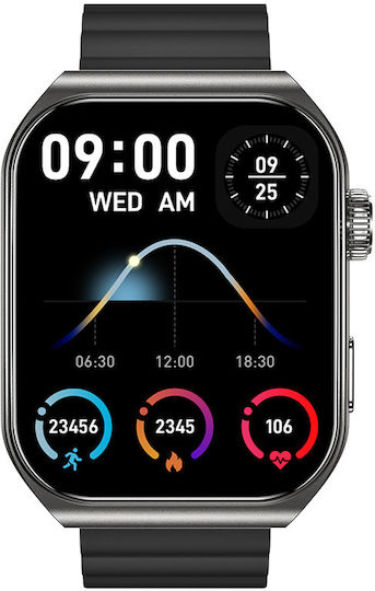 Forever Tiron SWM-300 Smartwatch με Παλμογράφο (Μαύρο)