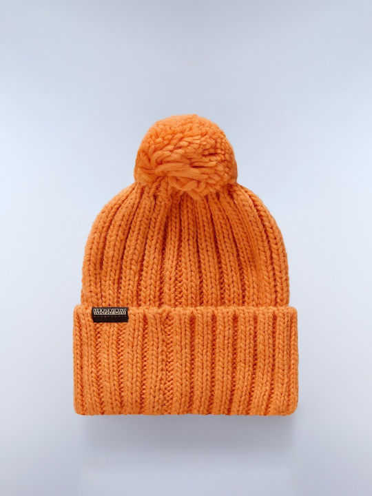 Napapijri Semiury Beanie Ανδρικός Σκούφος Πλεκτός σε Πορτοκαλί χρώμα