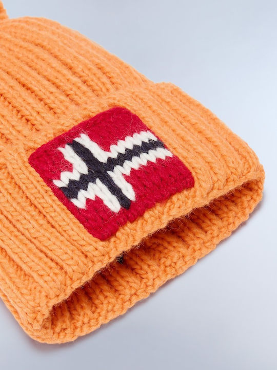 Semiury Beanie Ανδρικός Σκούφος Πλεκτός σε Πορτοκαλί χρώμα