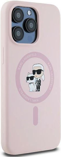 Karl Lagerfeld Karl&Choupette Umschlag Rückseite Kunststoff / Silikon Rosa (iPhone 15 Pro)
