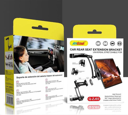 Andowl Βάση Κινητού Αυτοκινήτου με Ρυθμιζόμενα Άγκιστρα Μαύρη