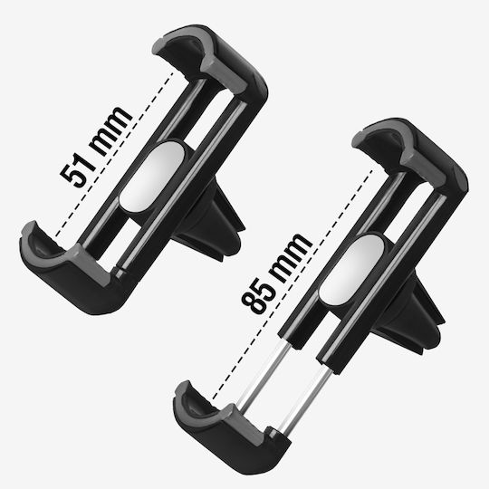 Setty Βάση Κινητού Αυτοκινήτου Air Vent Car Holder με Ρυθμιζόμενα Άγκιστρα