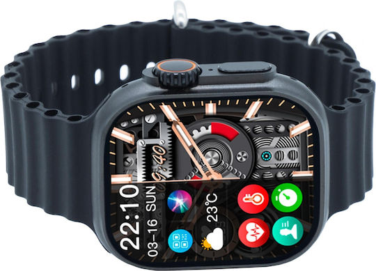 Kiano Solid Smartwatch με Παλμογράφο (Black and Blue Stripe)
