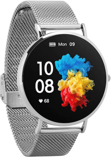 Garett Verona 50mm Smartwatch with Heart Rate Monitor (Silver)