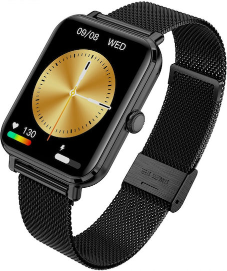 Garett GRC Classic Smartwatch with Heart Rate Monitor (Black Steel)