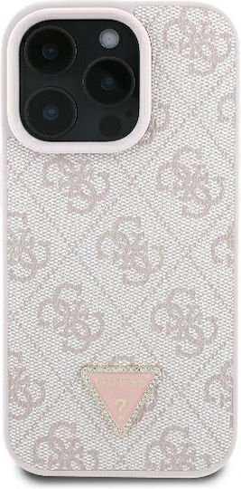 Guess Back Cover Piele cu Curea Roz (iPhone 16 Pro Max)