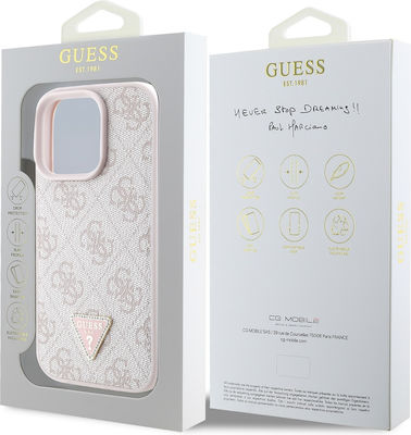 Guess 4g Triangle Strass Magsafe Umschlag Rückseite Rosa (iPhone 16 Pro)