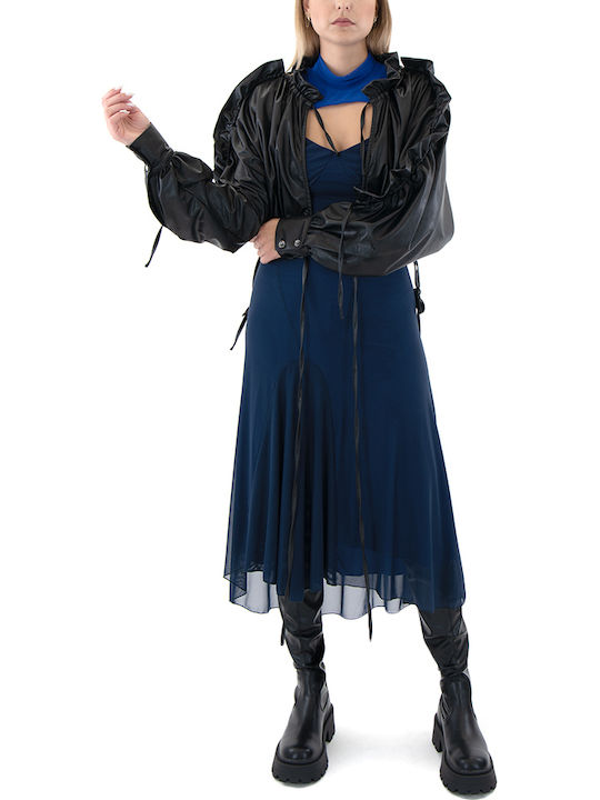 Black n Black Rochie cu Tul All Day Albastră