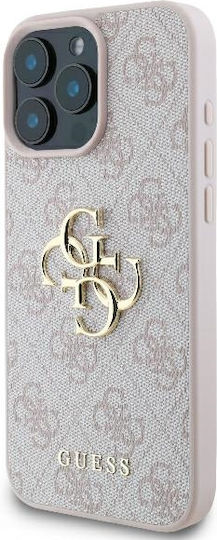 Guess 4g Big Logo Back Cover Synthetic Leather Pink (iPhone 16 Pro Max)